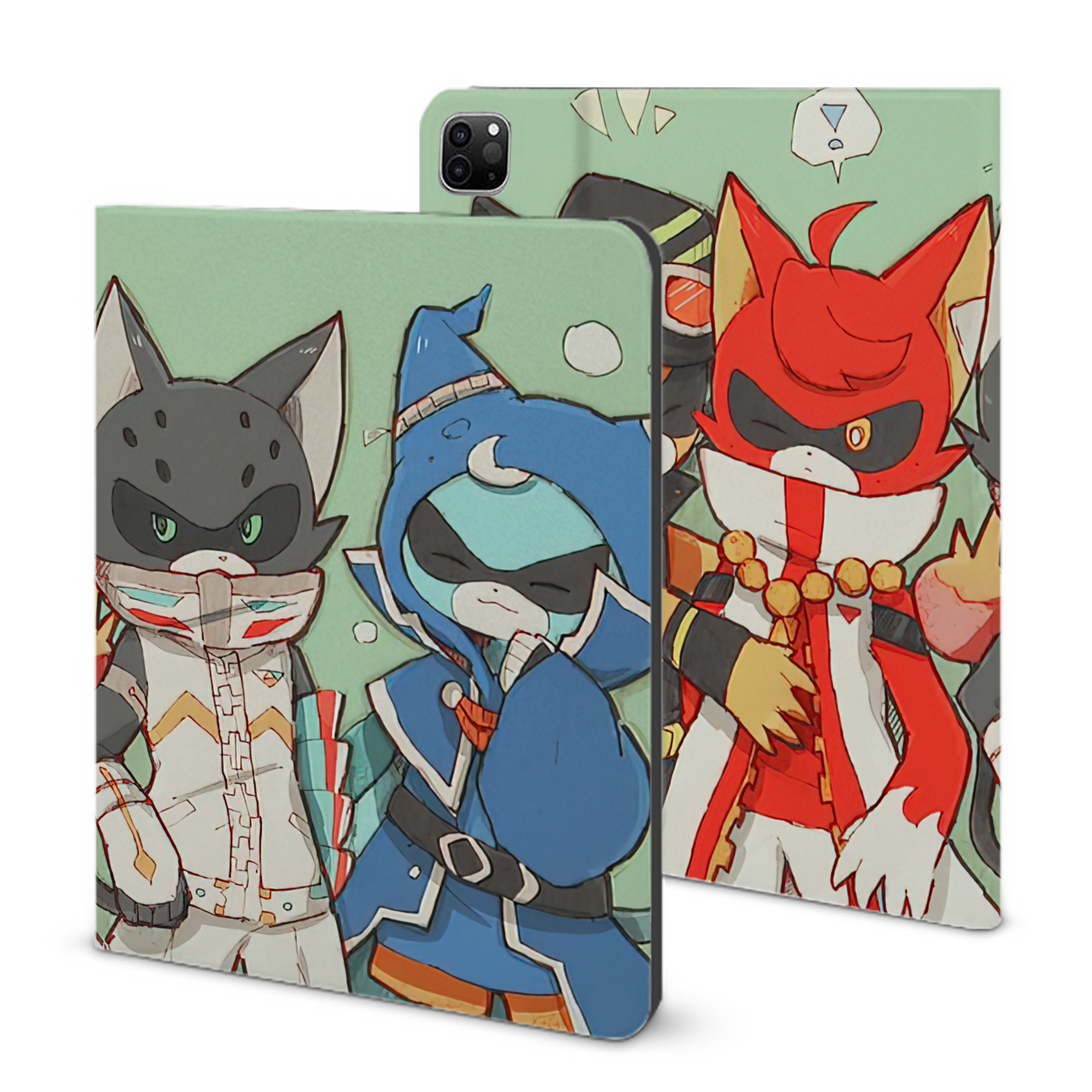 （画像用） 妖怪ウォッチ Yo-kai Watch IPad ケース ブック型 PUレザー TPU 耐衝撃 軽量 薄型 ペン収納なし 全面保護 IPad 各モデル対応